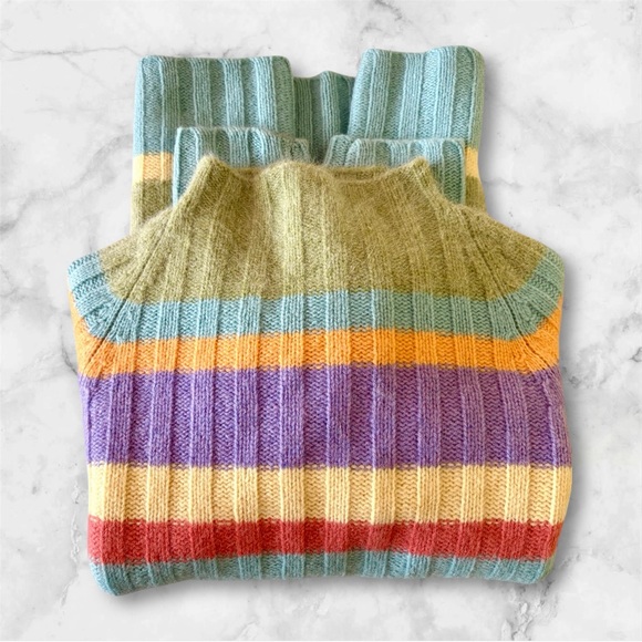 Jones New York Sport Petite Stripe Lambswool Blend Sweater. Petite Small ๐ - Picture 3 of 10